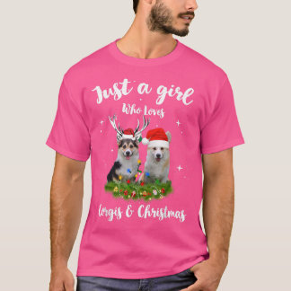 T-shirt Femme Juste Une Fille Qui Aime Le Corgis Et Noël