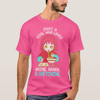 T-shirt Femme Juste Une Fille Qui Aime Le Ramen Anime Et L