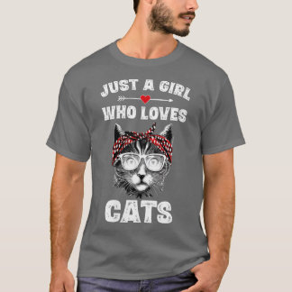 T-shirt Femme Juste Une Fille Qui Aime Les Chats Mignonne 