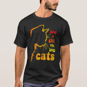 T-shirt Femme Juste Une Fille Qui Aime Les Chats silhouett