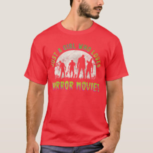 T-shirt Femme Juste une fille qui aime les films d'horreur