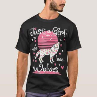T-shirt Femme Juste une fille qui aime les loups Amoureus
