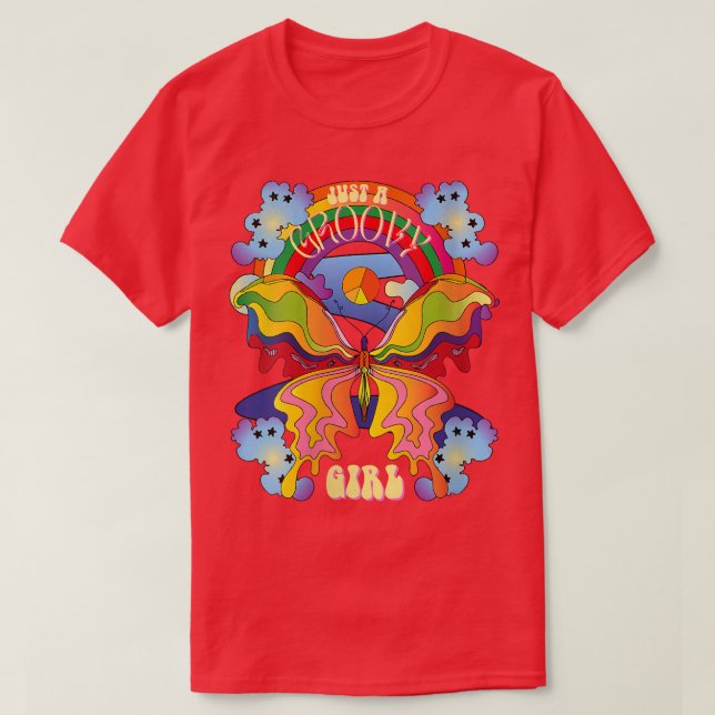 T-shirt Femme Juste Une Fille Super Retro Arc-En-Ciel Papi (Design devant)