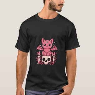 T-shirt Femme Kawaii Pastel Goth Cute Déplaisant Chat Chat