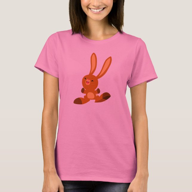 T-shirt femme lapin joyeux en caricature (Devant)