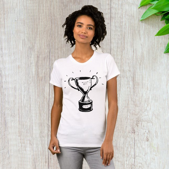 T-Shirt Femme Lauréate Du Trophée Noir Et Blanc (Créateur téléchargé)