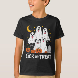T-shirt Femme Lèche ou Traite Drôle Fantôme Chien Mignon