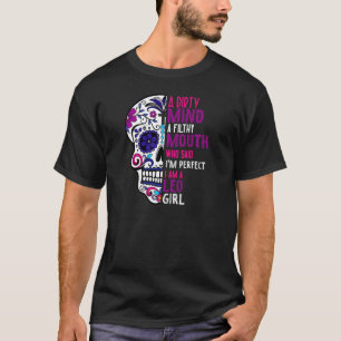 T-shirt Femme Leo Fille Dia De Los Muertos Mexicain Sucre