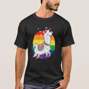 T-shirt Femme Lesbian Pride Cute Llama Lgbtq Mois Suppo