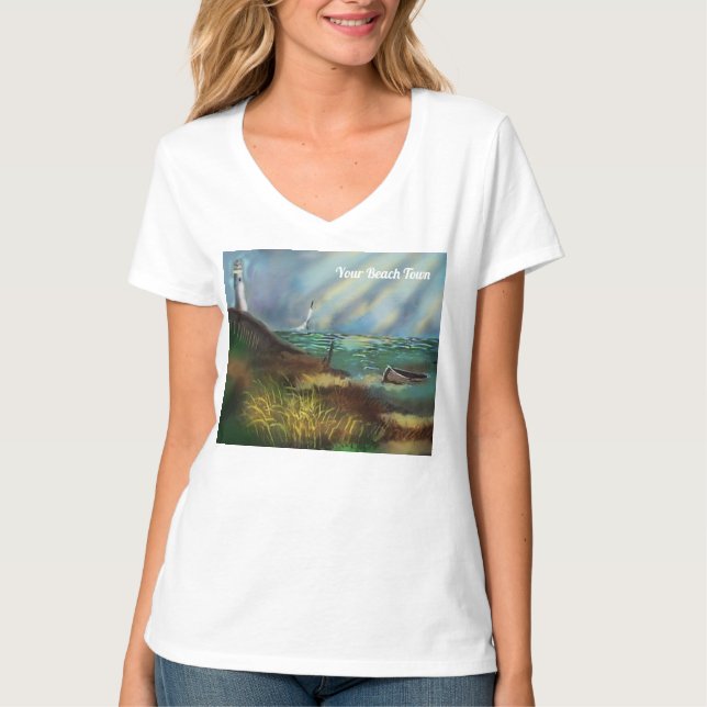 T-shirt femme Lighthouse Beach (Devant)