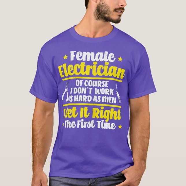 T-shirt Femme Lineman Electricienne (Devant)