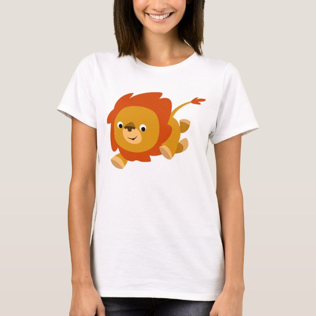 T-shirt Femme Lion Cartoon Fast Cute (Devant)