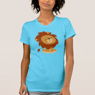 T-shirt Femme Lion Cartoon Paisible