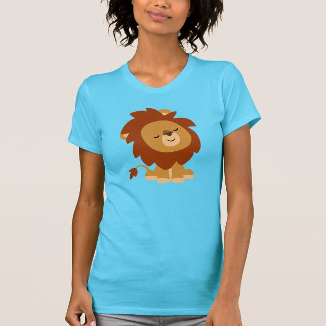 T-shirt Femme Lion Cartoon Paisible (Devant)