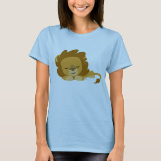 T-shirt femme lion de dessin animé mignon endormi