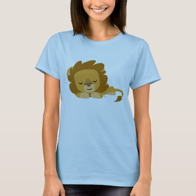 T-shirt Femme Lion Dormir Cartoon (Devant)