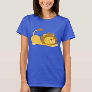 T-shirt Femme Lion Étirement de Dessin