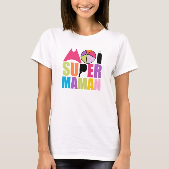 T-Shirt Femme - Logo Moi Super Maman Rose (Devant)