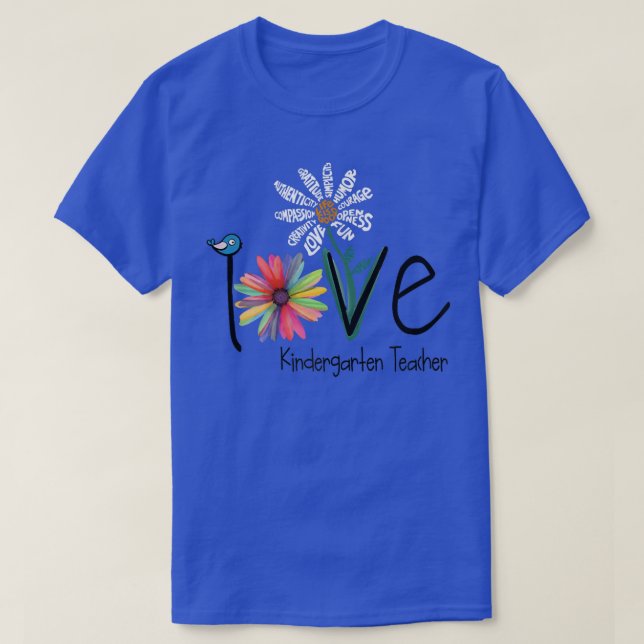 T-shirt Femme Love Daisy Flower Enseignant (Design devant)
