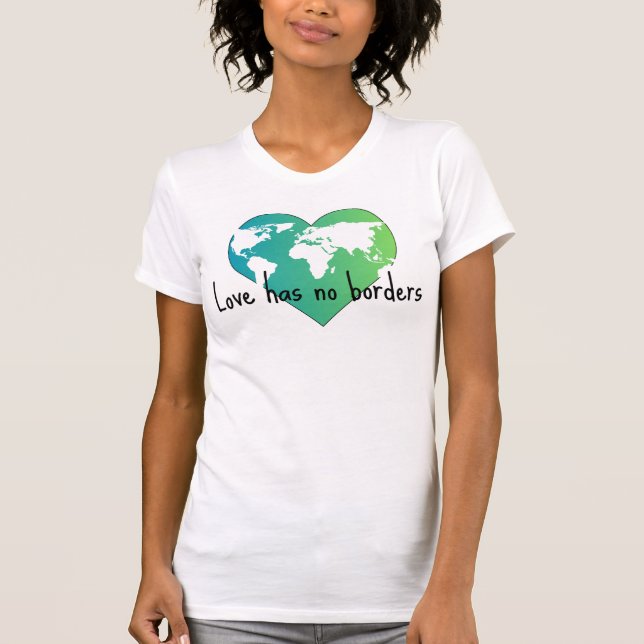 T-shirt femme Love Has No Borders, slim fit (Devant)