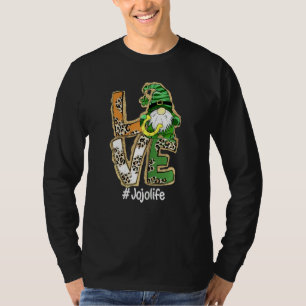 T-shirt Femme Love Jojo Vie Gnome Funny St Patrick's Day