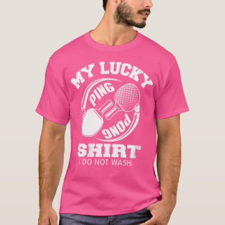 T-shirt Femme Lucky Ping Pong Shirt Ne Pas Laver L'Onglet 