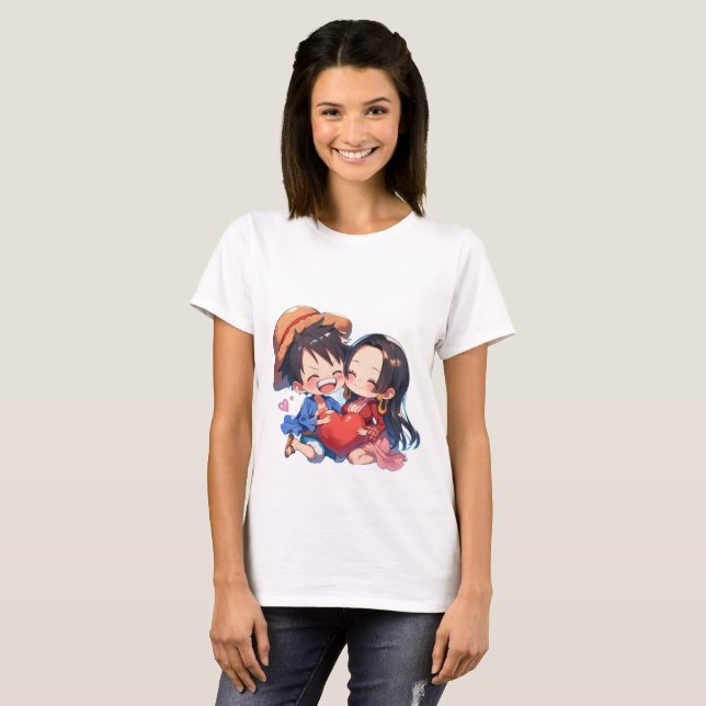 T-Shirt femme Luffy & Boa Hancock (Devant entier)