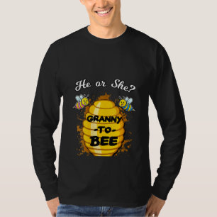T-shirt Femme Lui Ou Elle Grand-Mère À Être Genre Bébé Rév