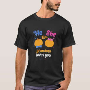 T-shirt Femme Lui Ou Elle Grand-Mère Vous Aime Genre Révél