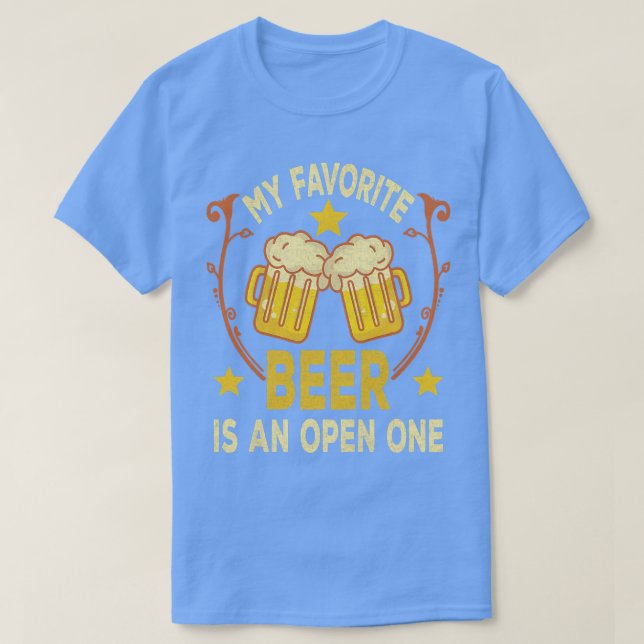 T-shirt Femme Ma Bière Préférée Est Une Bière Ouverte  (Design devant)