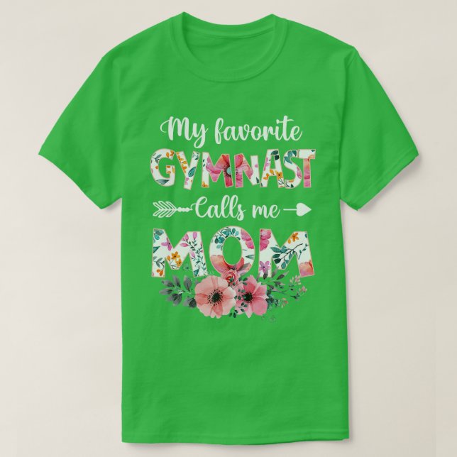 T-shirt Femme Ma Gymnaste Favorite M'Appelle Maman Gymnast (Design devant)