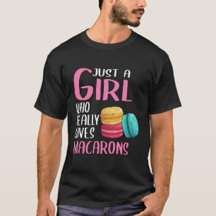 T-shirt Femme Macaron Don Juste Une Fille Qui Aime Vraimen