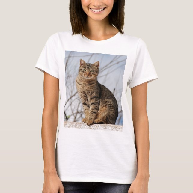 T-shirt femme Mackerel Tabby Chat (Devant)