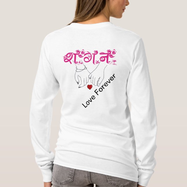 T-shirt Femme Mains Amour (Dos)
