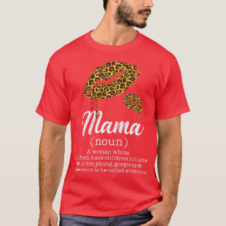 T-shirt Femme Mama Lèvres Léopard Grandma Drôle Signifiant