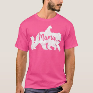 T-shirt Femme Mama Ours Avec 3 Cubs, Chemise Mama Ours, Ma
