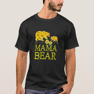 T-shirt Femme Mama Ours Tournesol Xmas Famille corresponda