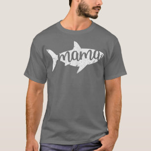 T-shirt Femme Mama Shark Maman Mère jumelage de famille na