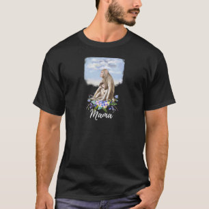 T-shirt Femme Mama Singe Nouvelle Maman Mignonne Maman Mèr