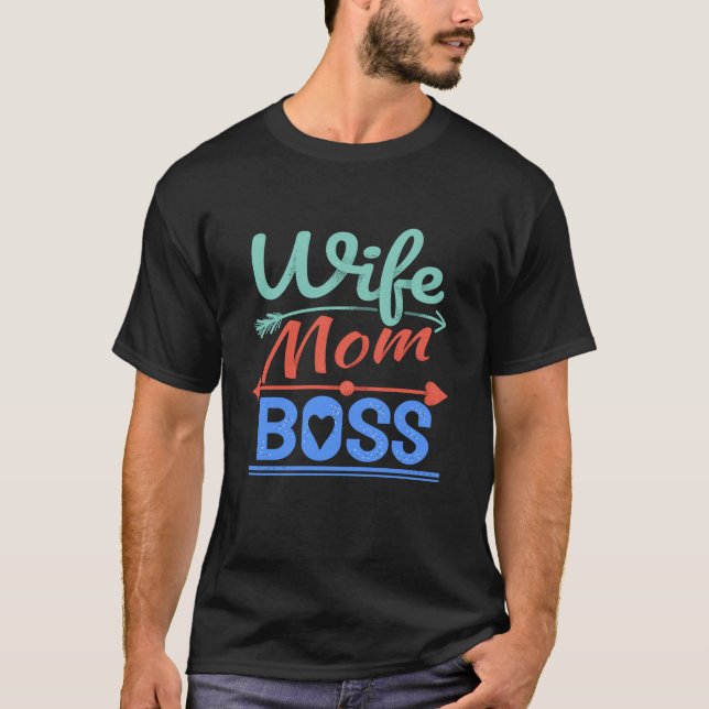 T-shirt Femme Maman Boss Drôle Cadeau Pour Maman Mère Fête (Devant)