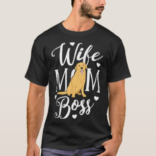 T-shirt Femme Maman Boss Golden Retriever Chien Mama Mère 
