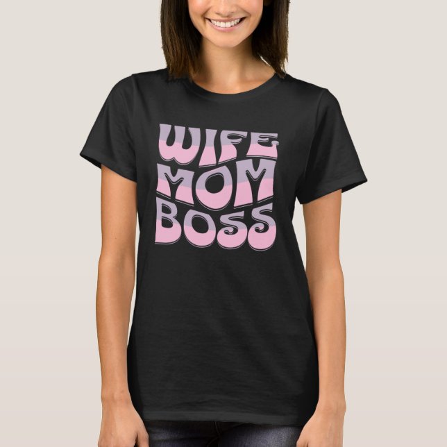 T-shirt Femme Maman Boss mignonne Fête des Mères Présente  (Devant)