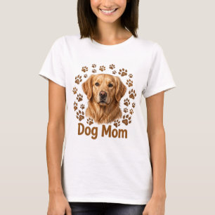T-Shirt Femme Maman de Chien Doré