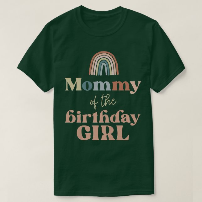 T-shirt Femme maman de l'anniversaire fille Boho Rainbow P (Design devant)