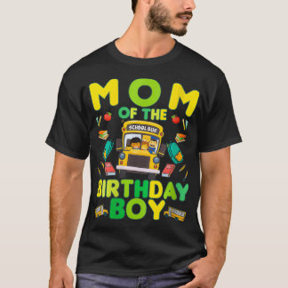 T-shirt Femme Maman de l'anniversaire garçon école bus VNe