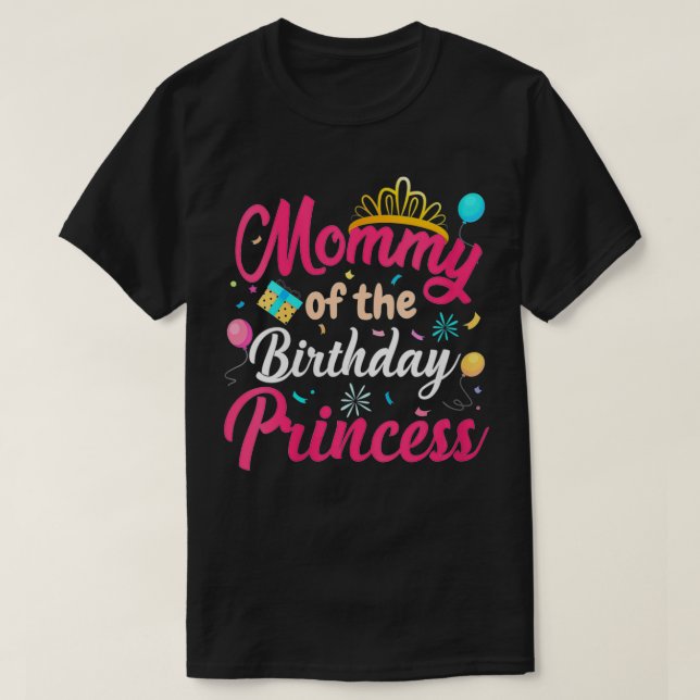 T-shirt Femme Maman De L'Anniversaire Princesse Mignonne M (Design devant)