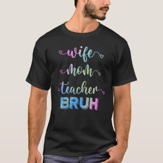 T-shirt Femme Maman Enseignante Bruh Retro Journée Vintage