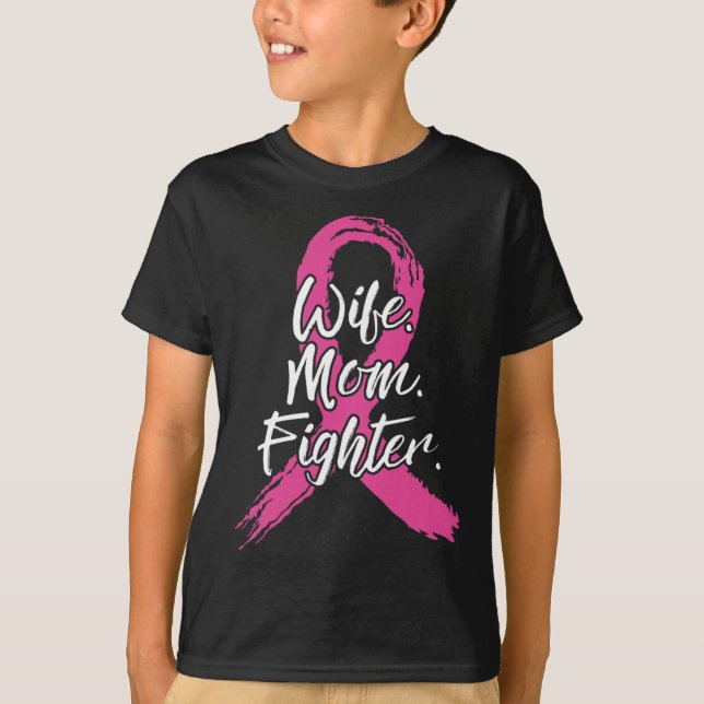 T-shirt Femme Maman Fighter Cancer du sein Patient Pink Aw (Devant)