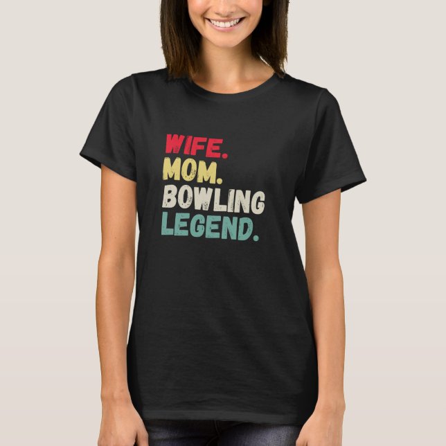 T-shirt Femme Maman légende de bowling dix pin cinq pin ré (Devant)