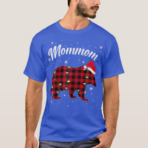 T-shirt Femme maman ours Chemise Noël Rouge Plaid Famille